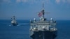 Есмінець ВМС США типу Arleigh Burke та корабель управління і контролю класу Blue Ridge USS Mount Whitney в строю під час американо-українських морських навчань у Чорному морі, 2018 рік