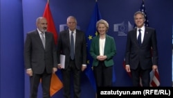 Ermənistanın baş naziri Nikol Paşinyan, ABŞ dövlət katibi Antoni Blinken, Avropa Komissiyasının sədri Ursula fon der Leyen və Avropa İttifaqının Xarici siyasət və Təhlükəsizlik məsələləri üzrə Ali Nümayəndəsi Jozep Borrell