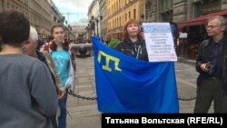 Пикет в поддержку крымских татар. Петербург, 18 июля 2017 г.