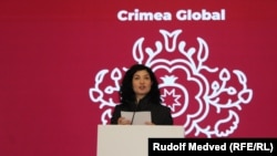 Таміла Ташева на Міжнародній конференції «Crimea Global» у Києві, 21 листопада 2024 року