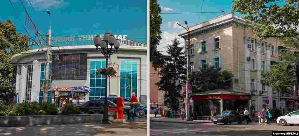 Міський ЦУМу має оновлений фасад.&nbsp;Дерева біля готелю &laquo;Україна&raquo; витягнулися і затінюють його стіни