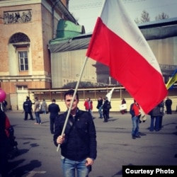 Ян Моравицкий на митинге в защиту мира и демократии 1 мая 2015 года Санкт-Петербург