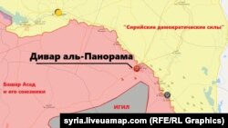 Место подорванного российского штаба. Карта с сайта syria.liveuamap.com от 3 ноября 2018 года